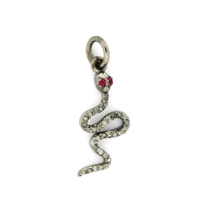 Pave Diamond Snake Charm (DCH-130) - Beadspoint