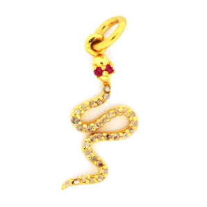 Pave Diamond Snake Charm (DCH-130) - Beadspoint