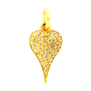 Pave Diamond Elongated Heart Charm (DCH-129) - Beadspoint