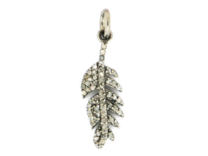 Pave Diamond Feather Charm (DCH-127) - Beadspoint