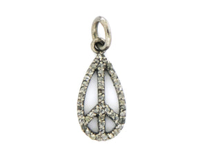 Pave Diamond Peace Charm (DCH-134) - Beadspoint