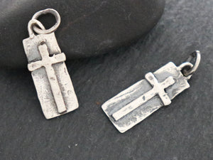 Artisan Sterling Silver Cross Charm,(AF-304) - Beadspoint