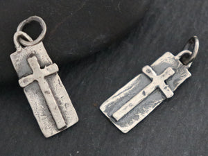 Artisan Sterling Silver Cross Charm,(AF-304) - Beadspoint