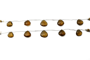 Natural Whiskey Topaz Faceted Heart Drops, 15-16 mm, Rich Color, Topaz Gemstone Beads, (WTZ-HRT-15-16)(662)