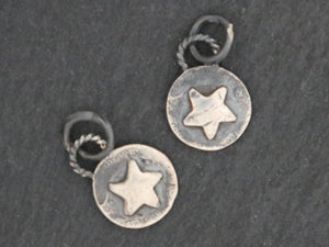 Sterling Silver Artisan Raised Star Charm, (AF-312) - Beadspoint