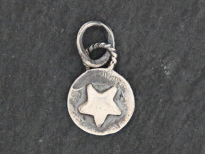 Sterling Silver Artisan Raised Star Charm, (AF-312) - Beadspoint
