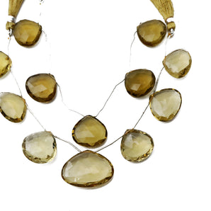 Natural Whiskey Topaz Faceted Heart Drops, 20 mm, Rich Color, Topaz Gemstone Beads, (WTZ-HRT-20)(663)
