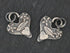 Sterling Silver Artisan Boho Heart Charm, (AF-315)