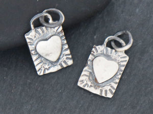 Sterling Silver Let Love Shine Heart Charm  (AF-316) - Beadspoint