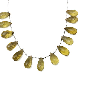 Natural Whiskey Topaz Faceted Tear Drops, 8x16- 8x19 mm, Rich Color, Topaz Gemstone Beads, (WTZ-TR-8x16)(664)