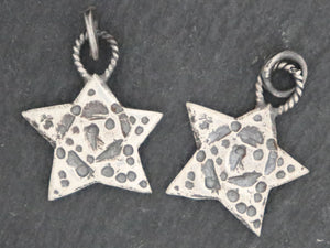 Sterling Silver  Artisan Rustic Star Charm, (AF-319) - Beadspoint