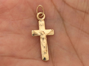 14k Gold Filled Crucifex Cross Charm-- (GF/CH0/CR7)
