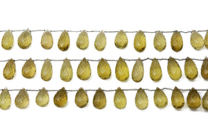 Natural Whiskey Topaz Faceted Tear Drops, 8x16- 8x19 mm, Rich Color, Topaz Gemstone Beads, (WTZ-TR-8x16)(664)