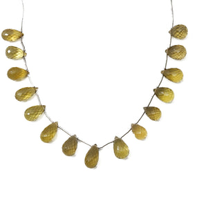 Natural Whiskey Topaz Faceted Tear Drops, 8x12- 9x14 mm, Rich Color, Topaz Gemstone Beads, (WTZ-TR-8x12)(665)
