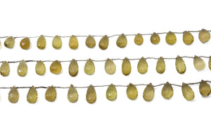 Natural Whiskey Topaz Faceted Tear Drops, 8x12- 9x14 mm, Rich Color, Topaz Gemstone Beads, (WTZ-TR-8x12)(665)