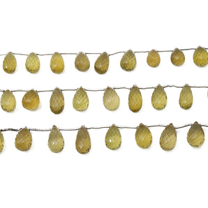 Natural Whiskey Topaz Faceted Tear Drops, 8x12- 9x14 mm, Rich Color, Topaz Gemstone Beads, (WTZ-TR-8x12)(665)