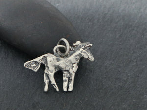 Artisan Sterling Silver Horse Charm, (AF-328) - Beadspoint