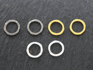 4 PCS Sterling Silver Hammered Rings, 10 mm (LC-54-A) - Beadspoint