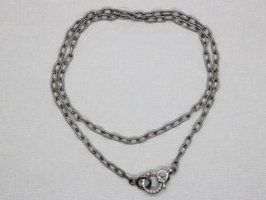 Pave Diamond Sterling Silver Link Twisted Chain with Diamond Lobster Clasp, (DCHN-22) - Beadspoint