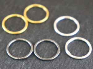 4 Pieces Sterling Silver Circle Links, 12 mm  (LC-55-A) - Beadspoint