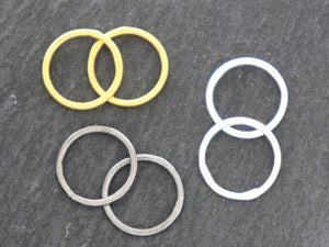 4 Pieces Sterling Silver Circle Links, 12 mm  (LC-55-A) - Beadspoint