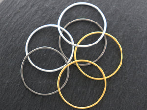 Sterling Silver Circle Links, 25 mm  (LC-55-C) - Beadspoint