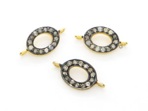 Pave Diamond Oval Connector, (AC-4) - Beadspoint
