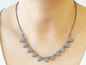 Pave Diamond Chevron Necklace with Clasp, (DNK-008) - Beadspoint