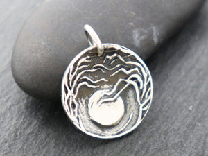Sterling Silver Forest Night Sky Luna charm -- (SS/CH3/CR4) --CRC - Beadspoint