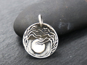 Sterling Silver Forest Night Sky Luna charm -- (SS/CH3/CR4) --CRC - Beadspoint
