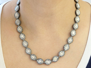 Pave Diamond Rosecut Necklace, (DNK-017) - Beadspoint