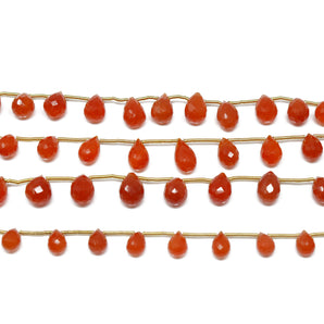 Carnelian Faceted Tear Drops, 6x9-7x10 mm, Rich Orange Color, (CAR-TR-6x9-7x10)(219)
