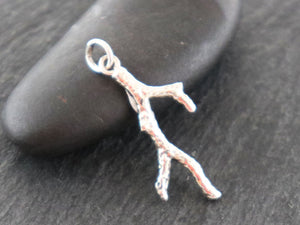 Sterling Silver Coral branch charm -- (SS/CH4/CR88) -- CRC - Beadspoint