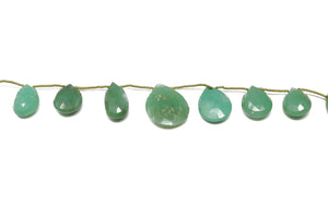 Chrysoprase Faceted Pear Drops, 12x17-19x24 mm, (CHRY-PR-12x17-19x24)(220)
