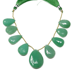 Chrysoprase Faceted One of a Kind Pear Drops, 13x20-22x29 mm, (CHRY-PR-13x20-22x29)(221)