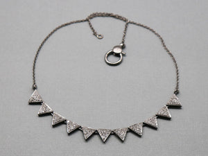 Pave Diamond Chevron Necklace with Clasp, (DNK-008) - Beadspoint