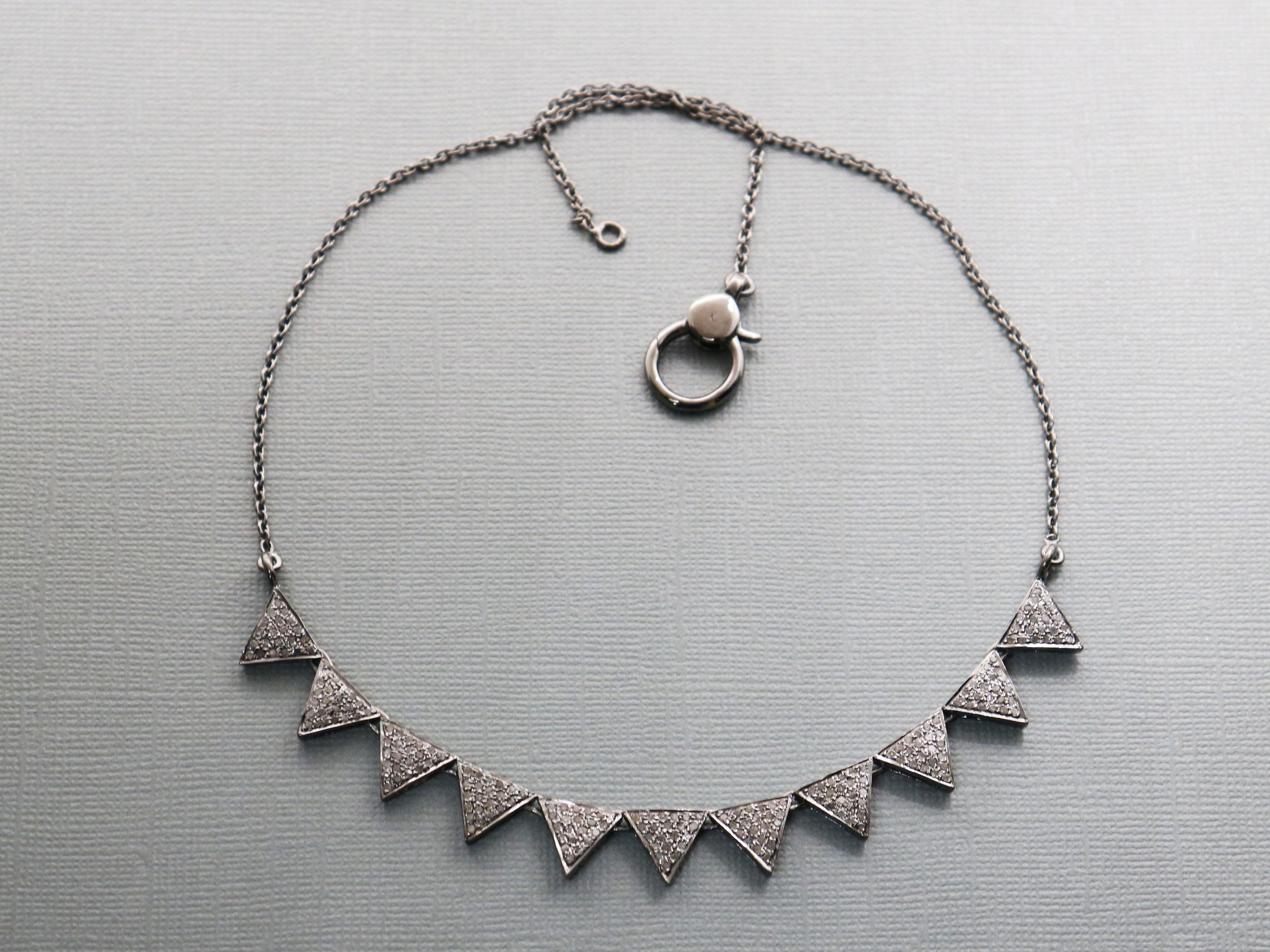 FINE JEWELRY Womens 1/10 CT. T.W. Mined White Diamond 10K Gold Chevron  Necklaces | Hamilton Place
