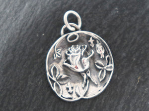 Sterling Silver French Rose charm -- (SS/CH4/CR130)--CRC - Beadspoint