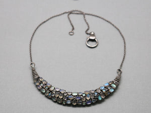 Pave Diamond And Labradorite Necklace with Clasp, (DNK-004) - Beadspoint