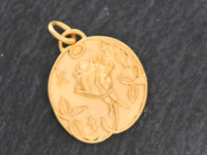 Sterling Silver Gold Vermeil Rose charm -- (VM/CH4/CR130) --CRC - Beadspoint