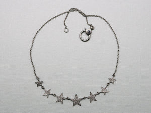 Pave Diamond Celestial Star Necklace with Clasp, (DNK-011) - Beadspoint