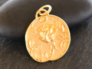 Sterling Silver Gold Vermeil Rose charm -- (VM/CH4/CR130) --CRC - Beadspoint