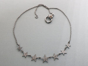 Pave Diamond Celestial Star Necklace with Clasp, (DNK-011) - Beadspoint