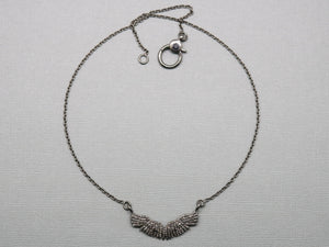 Pave Diamond Angel Wing Necklace with Clasp, (DNK-010) - Beadspoint