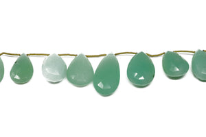 Chrysoprase Faceted Pear Drops, 12x17-15x31 mm, Chrysoprase Gemstone Beads, (CHRY-PR-12x17-15x31)(222)