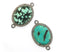 Pave Diamond Turquoise Oval Connector, (C/TUR/24x20)