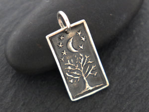 Sterling Silver Forest Night Sky charm -- (SS/CH4/CR133) -- CRC - Beadspoint
