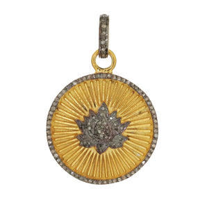 Pave Diamond Lotus Pendant, (DPM-1156)
