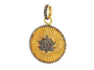 Pave Diamond Lotus Pendant, (DPM-1156)