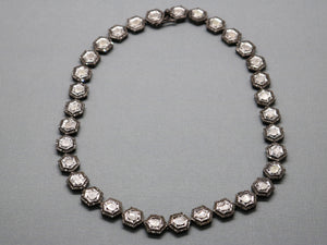 Pave Diamond Rosecut Hexagon Necklace, (DNK-021) - Beadspoint